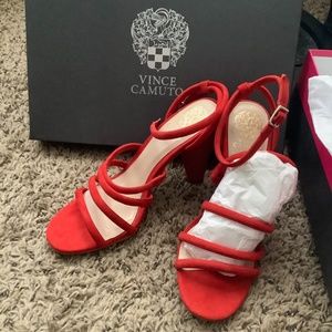 NWT Vince Camuto Strappy Red Heels